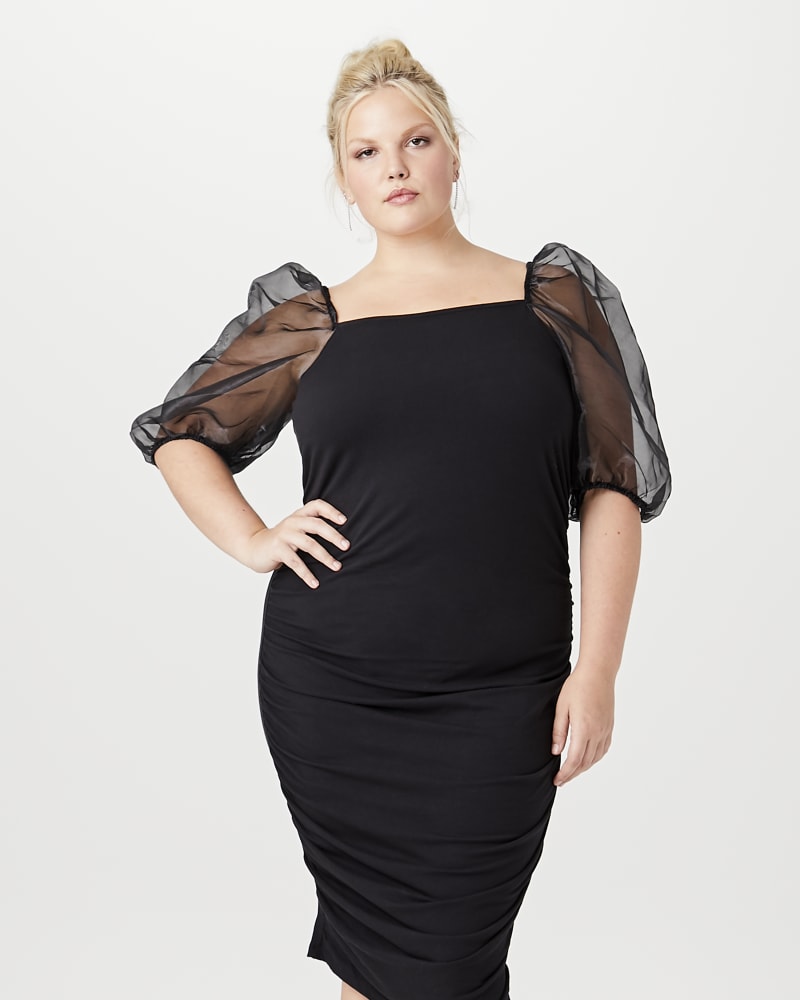 Front of plus size Alex Puff-Sleeve Dress by Vero Moda | Dia&Co | dia_product_style_image_id:144950